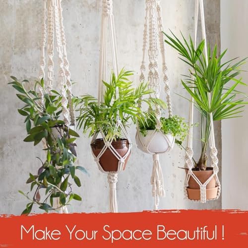 Macrame Plant Hanger - Indoor Macrame Plant Basket Holder | Decorative Planter Hanger | for Outdoor Garden Home Apartment Nursery Living Room Balcony - Image 2