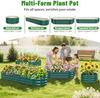 Green Oval Raised Garden Bed / Galvanized Steel Planter Box,72X24X12 inches - Image 5