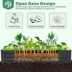 ONCEMORE Galvanized Raised Garden Bed for Vegetables Flowers Herbs, Metal Raised Garden Bed Kit with 2 PCS Tomato Cage, Gloves, Trellis Netting, Plant Labels, Plant Ties, Black 6×3×1FT - Image 5