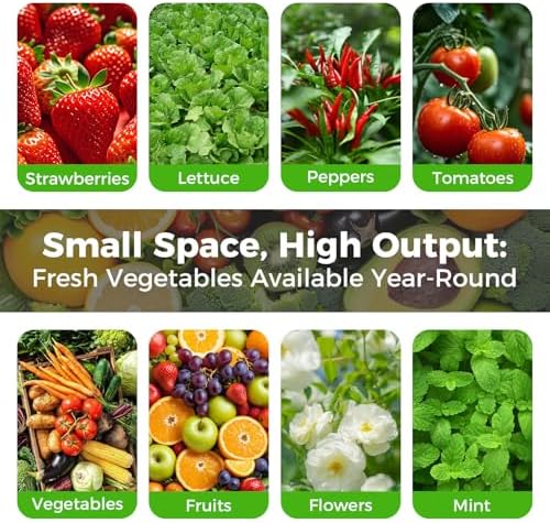 Hydroponic Grow Tower 12 Tiers 60 Holes, 6.6Gal Indoor Vertical Garden System with Water Pump, Automatic Water Circulation - Garden Hydroponic Growing Kit for Leafy Vegetables, Herbs, Strawberries - Image 4