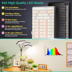 LBW Desk Grow Lights for Indoor Plants, 642 LEDs Full Spectrum Grow Light - Image 3