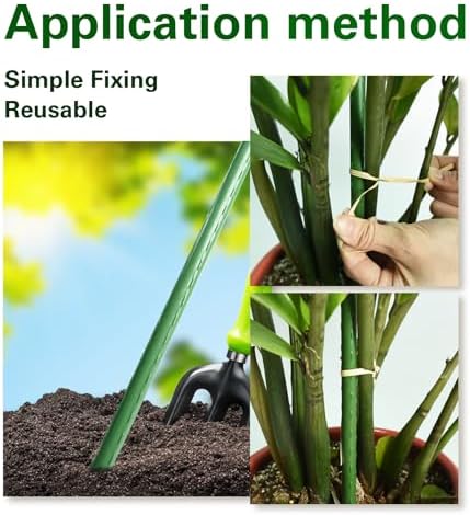 Plant Stakes 6ft, Steel Garden Stakes 6 Feet 25 Pack, Sturdy Plant Support for Climbing Plants, Tomatoes, Beans, Cucumbers, Peppers, Flowers, Potted, Strengthen and Stem to Grow Better - Image 5