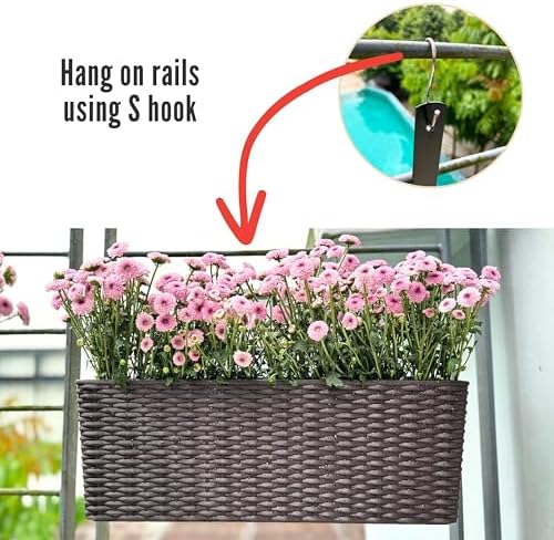 LaLaGreen Wall Planters Outdoor (20in, 2 Pack) Hanging Window Flower Boxes - Image 3