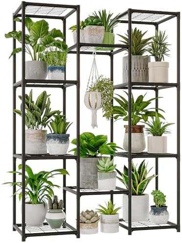Bamworld Plant Stand Outdoor Metal Plant Shelf for Multiple Plants Large Plant Holder Waterproof for Garden Living Room Patio Morden Home Decor Gardening Gifts by Bamworld