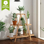 BMOSU Plant Stand Bamboo for Indoor Outdoor Tiered Plant Shelf 8 Potted Flower Holder Ladder Rack Garden Balcony Living Room Patio(3 Tier Natural) - Image 2