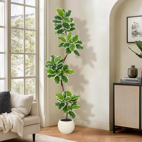 GarveeHome Fiddle Leaf Fig Tree Artificial Indoor with Sphere Planter by GarveeHome