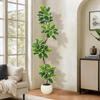 GarveeHome Fiddle Leaf Fig Tree Artificial Indoor with Sphere Planter by GarveeHome