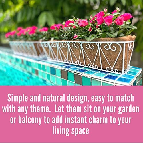 LaLaGreen Hanging Wall Planter (30 in, 2 Pack) White Coco Liner Boxes - Image 6