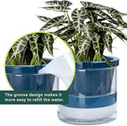D'vine Dev Self-Watering Blue Terracotta Planter Pot, 10 in, 37-X-D-4 - Image 6