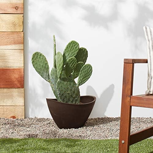 Arcadia Garden Products PSW Pot Collection YB41C Plastic/Stone/Wood Composite Curved Planter Pot – No Drainage Hole (Drillable), for Indoor and Outdoor Plants and Gardens, 16-inch, Chocolate - Image 6