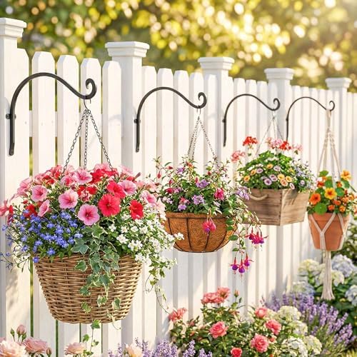 Bird Feeder Plant Hanger Hook-12" 50LBS Outdoor Wall Iron Rustproof 4-Pack - Image 3