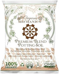 Organic Mechanics Premium Blend Potting Soil, 1 Cu Ft - Moisture-Retentive, Peat-Free, Compost - Enriched Mix with Worm Castings & Perlite for Houseplants, Annuals, Veggies & Tropical Plants by OrganicMechanics