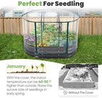 KING BIRD Raised Garden Bed with Cover Galvanized Oval Planter Garden Box Outdoor for Gardening, Vegetables, Flowers 47.2x35.4x11.8 in, Clear - Image 2