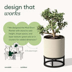 Veradek Mod Series Short Raised Planter - Round Outdoor Planter with Stand - Image 3