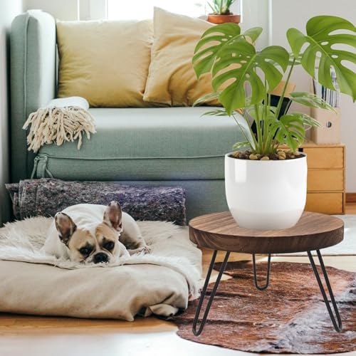 Wood Plant Stand Indoor Outdoor, 12'' Wooden Planter Stands Fit 5-15 in Pot - Image 5