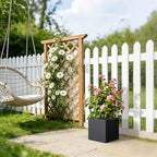 Kante Accent Square Black Concrete Planter 12" W, Outdoor - Image 3