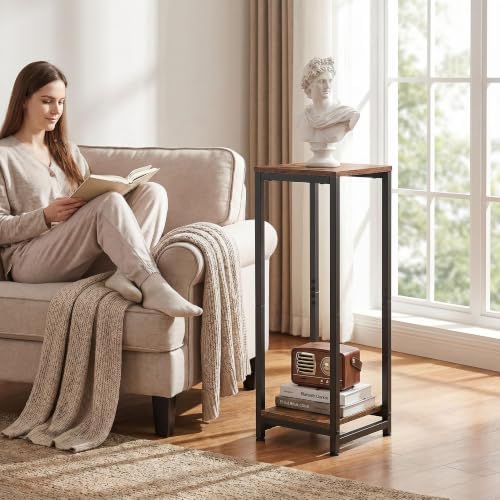2-Tier Tall Plant Stand Indoor, Small Square Side Table for Home - Image 3