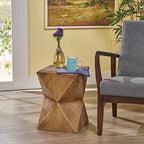 ø12.5'' Concrete Side Table End Table for Outdoor & Living Room, Modern Retro Hourglass Shape Style, Durable and Lightweight, Cement Material, No Assembly, Natural - Image 4
