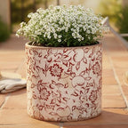7.7" Planters For Indoor Outdoor Plants, Rustic Pots For Plants, Vintage Plant Pots Indoor, Tuscan Indoor Tree Pot, house decor, gardening gifts for women, Red Flower Pot Outdoor For Garden, Large - Image 2