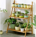 Bamboo Plant Stand Fold Flower Racks Corner 3 Tier Ladder Shelf for Multiple Plants Garden Patio, Flower Pot Holder Indoor Storage Display Shelves (Size : 100x40x96) by Gaommini
