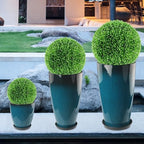 24-21-11 Inch Tall Planters for Outdoor Plants Set of 3 Blue - Image 5