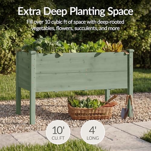 Best Choice Products 48" x 24" x 30" Raised Garden Bed with Extra Deep 16" Depth, Elevated Wood Planter Box Stand for Backyard, Patio, Balcony, Natural Fir Wood - Sage - Image 3