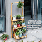 COPREE Bamboo 3-Tier Hanging Plant Stand Planter Shelves Flower Pot Organizer Rack Folding Display Shelving Plants Shelf Unit Holder - Image 5