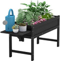 HDPE Raised Garden Bed with Legs, 49x21x27in All-Weather Heavy Duty Planter Box, Outdoor Elevated Garden Bed for Seeds, Herb, Flower, Vegetable (Black) by BIVODA