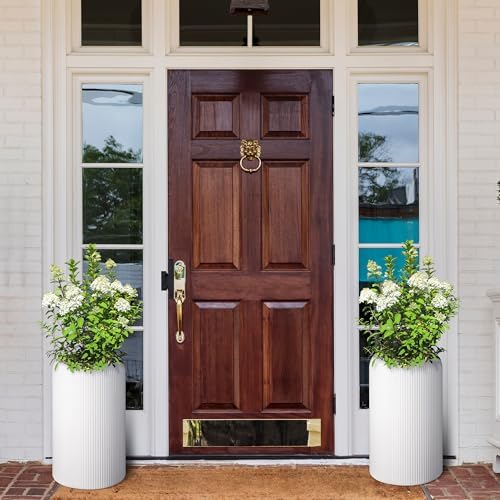 Hipicute 21 Inch Tall Self Watering Pots Set of 2 with Water Level Monitor, Tall Planters for Indoor and Outdoor Plants, Flower Pots for Living Room, Bedroom, Office, Patio, Porch, Garden, White - Image 7