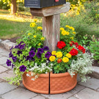 Patio Umbrella Planters Set, Terracotta Color, Country Style - Image 6