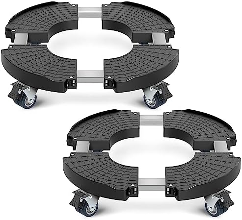 sanyi Plant Caddy with Wheels, 2Pack 15-21" Adjustable Rolling Plant Stands by sanyi