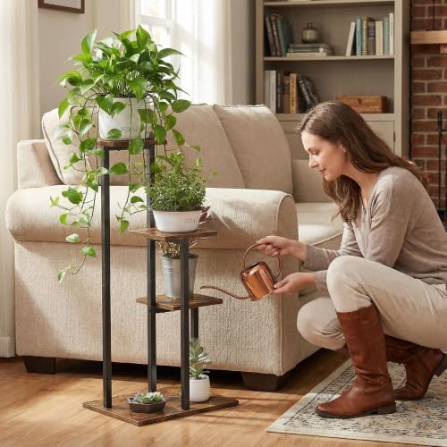 3 Tier Plant Stand Indoor, Tiered Plant Stands for Indoor Plants Multiple, Corner Flower Stand for Living Room, Multi-Layer Vintage Design Plant Shelf - Image 5