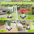Plant Caddy with Wheels 12'' 2 Pack Metal Rolling Plant Stand Plant Dolly with Lockable Casters Aluminium Heavy Duty Pot Mover Rollers Indoor Outdoor Planter Trolley Holds up 440 Lbs Planter Black - Image 7