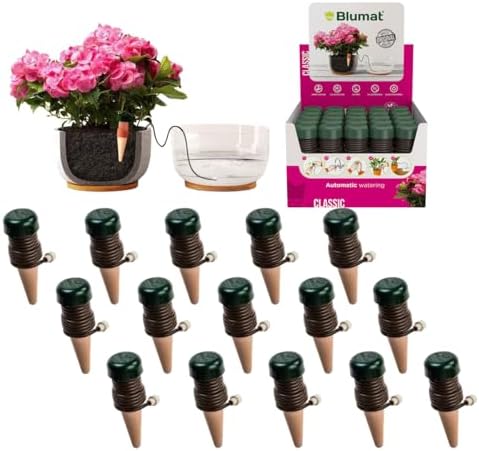 Blumat Classic Self-Watering Stakes - Prevents Overwatering and Underwatering for Healthy Growth While You are Away - Ideal for Indoor Plant Watering, 15 Pack, wo Adapter by BlumatWateringSystems