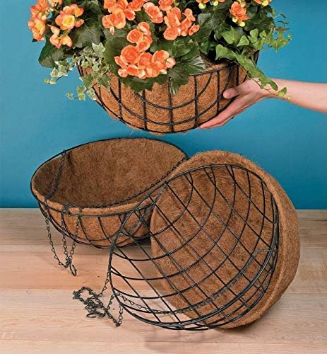MTB Supply 4 Pack 14 Inch Garden Hanging Baskets Vintage Geo with Coco-Liner for Home Balcony Patio Decoration Outdoor Hanging Planter - Image 6