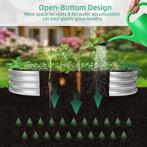 8×4×1 ft Large Galvanized Raised Garden Bed Outdoor, Easy Assembly Metal Planter Box for Gardening, Vegetables, Herbs, Flower - Image 7
