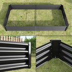Metal Raised Garden Bed Outdoor, Rectangle Galvanized Rustproof Raised Planter Boxes for Flowers, Plants, Vegetables, Herbs (Black, 8x4x1FT) - Image 6