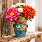 Face Planters - 7inch Abstract Face Planter Pot Unique Plant Pots - Image 2