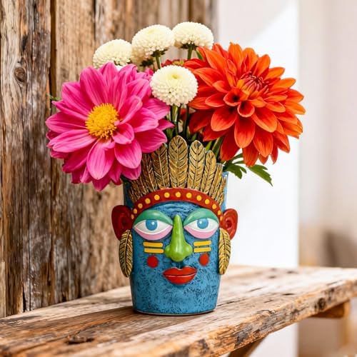 Face Planters - 7inch Abstract Face Planter Pot Unique Plant Pots - Image 2