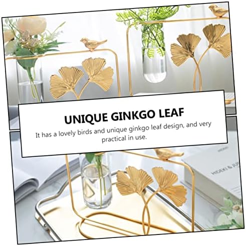 Xmas Nordic Ginkgo Leaf Glass Vase with Removable Tube Home Decor - Image 5