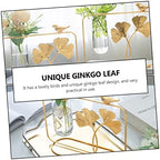 Xmas Nordic Ginkgo Leaf Glass Vase with Removable Tube Home Decor - Image 5