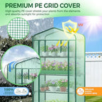 Ohuhu Small Greenhouse for Indoor Outdoor with Wheel, Portable Plastic Plant Green House 4-Tier Rack Stand Portable Greenhouses with Durable PE Cover for Seedling - Image 4