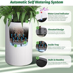 Hipicute 21 Inch Tall Self Watering Pots Set of 2 with Water Level Monitor, Tall Planters for Indoor and Outdoor Plants, Flower Pots for Living Room, Bedroom, Office, Patio, Porch, Garden, White - Image 5