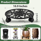 2 Pack 11 In Rolling Plant Stand with Wheels Metal Plant Caddy with Wheels - Image 4