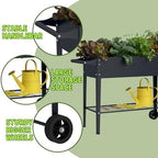 Elevate 2Pcs 32" Tall Raised Garden Bed with Wheel,Planter Box for Backyard,Outdoor Garden, Patio, Balcony, 400lb Capacity,Grey - Image 4
