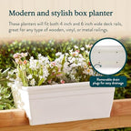 The HC Companies 24 Inch Heavy Duty Deck Rail Planter Boxes, White, 2-Pack - Image 5