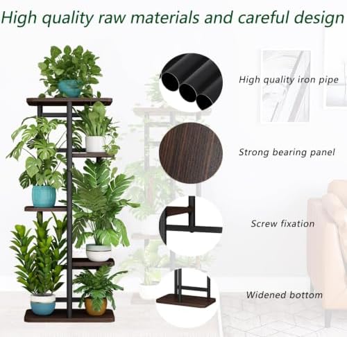 LINZINAR Plant Stand Indoor 5 Tier Metal Corner Tall Flower Shelf - Image 7