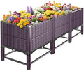 Raised Garden Bed with Reinforcement Rods Elevated Planter Boxes for Outdoor Plants with Drainage Holes for Flowers Vegetables Herbs Patio Backyard Deck Balcony, Purple by Klippehop