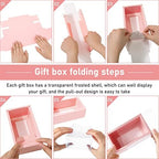 Roowest 50 Sets Gift Boxes Kraft with Tags, 6.3 x 3.5 x 2 Inch, Pink - Image 3