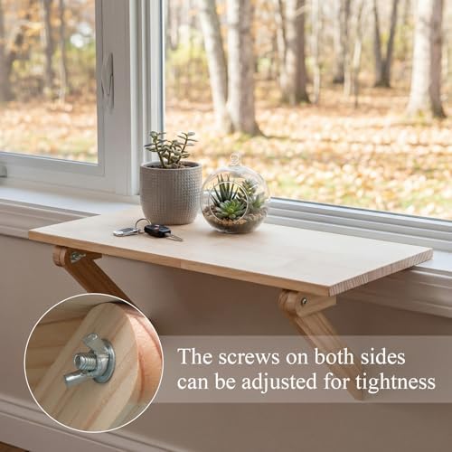 Colingmill Window Boxes Sill Plant Shelf 23.6 x 11 Inch Adjustable Window Boxes Sill Extender for Indoor Plants Shelf Cat Perch Easy Installation Without Damage for Micro Greens Seed Starter Planters - Image 3